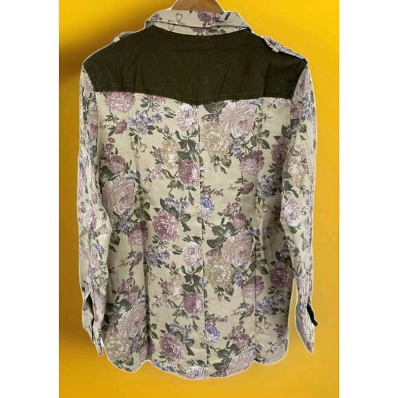 English Rose Floral Studded Jacket Medium New Excellent A114 Flawless - Picture 3 of 5